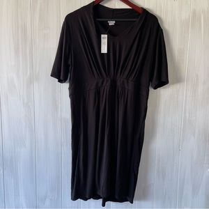 Womens Chicos black short classic pleated‎ sleeved solid black short dress 2 lG